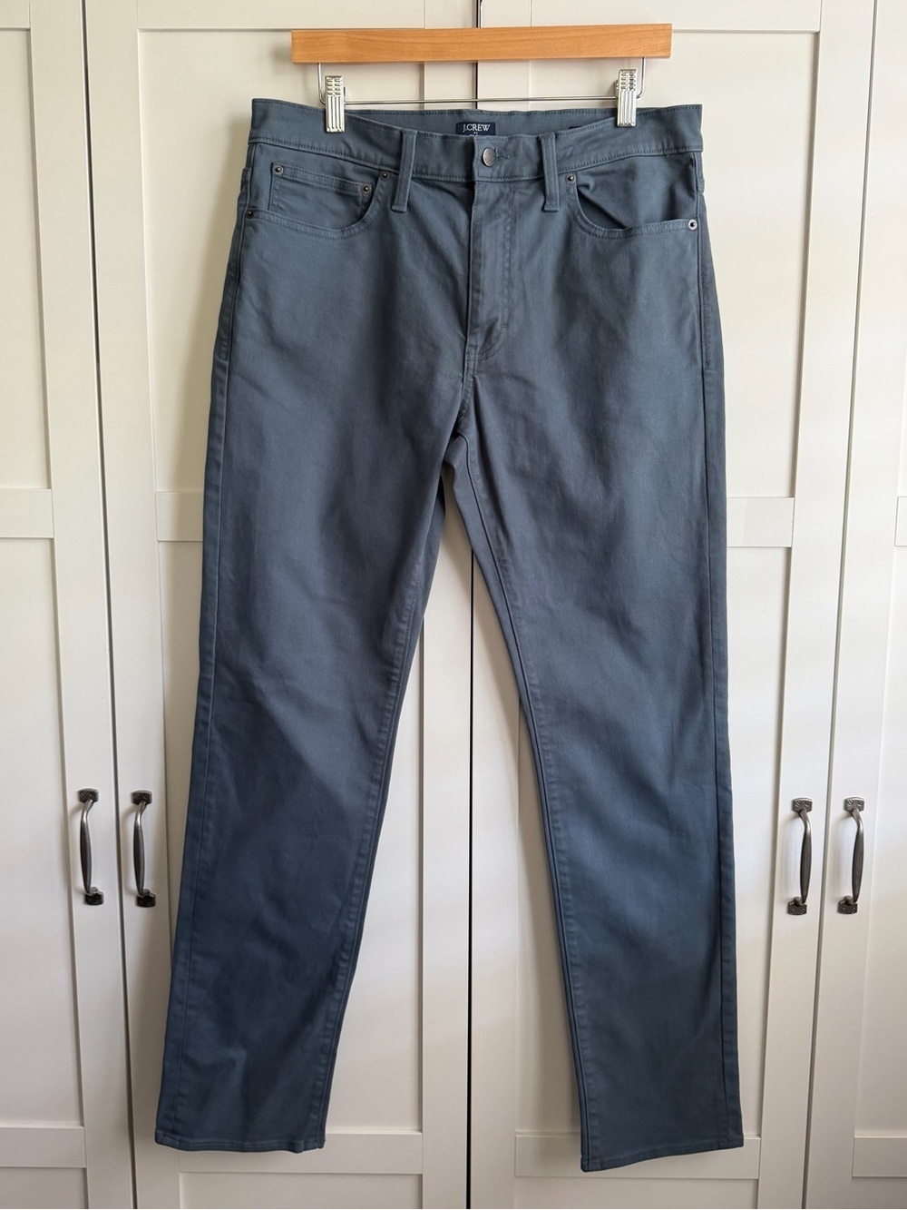 J.Crew Factory Flex Straight-Fit Garment Dyed 5-Pocket Pant - Blue Grey - 32x32